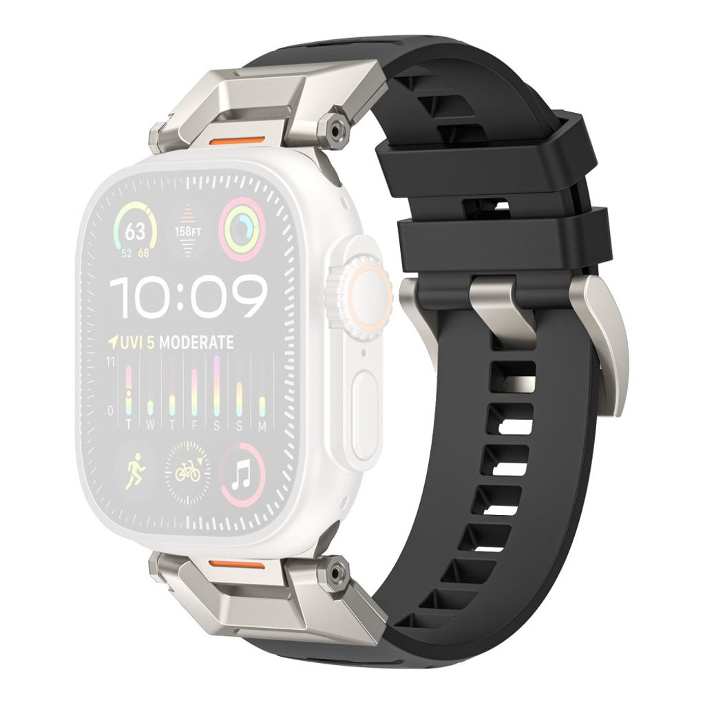 AHASTYLE Apple Watch fluoroelastomer armband 49/46/44/42mm - Svart