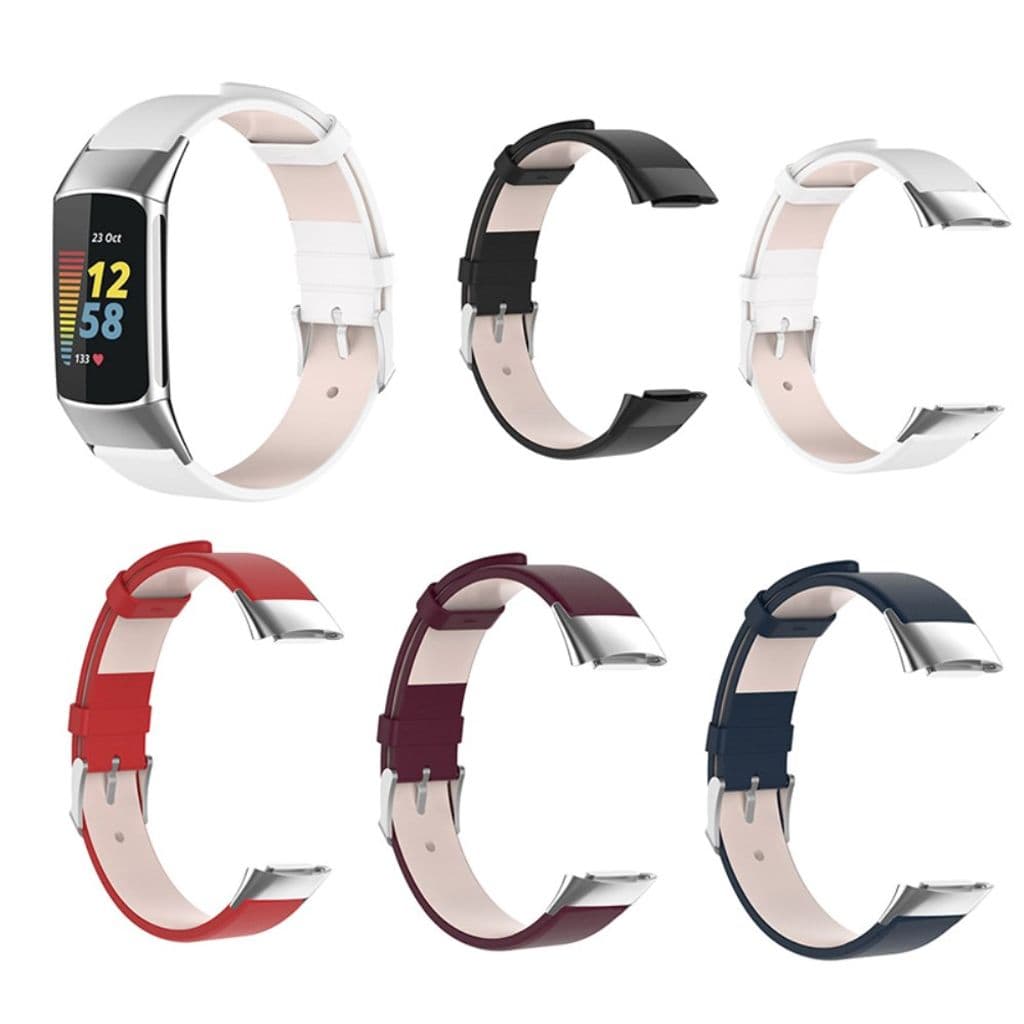 Fitbit Charge 6/5 Klockarmband i läder - Vit - Bild 6
