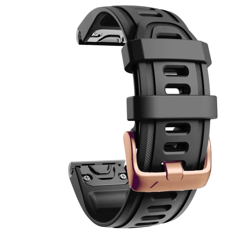 Garmin Fenix 7S/6S/5S/Instict 2 etc. Klockarmband i silikon - Svart - Bild 3