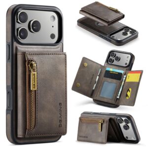 DG.MING M5 iPhone 18 Pro Max/17 Pro Max Skal med avtagbar magnetisk plånbok - Kaffebrun