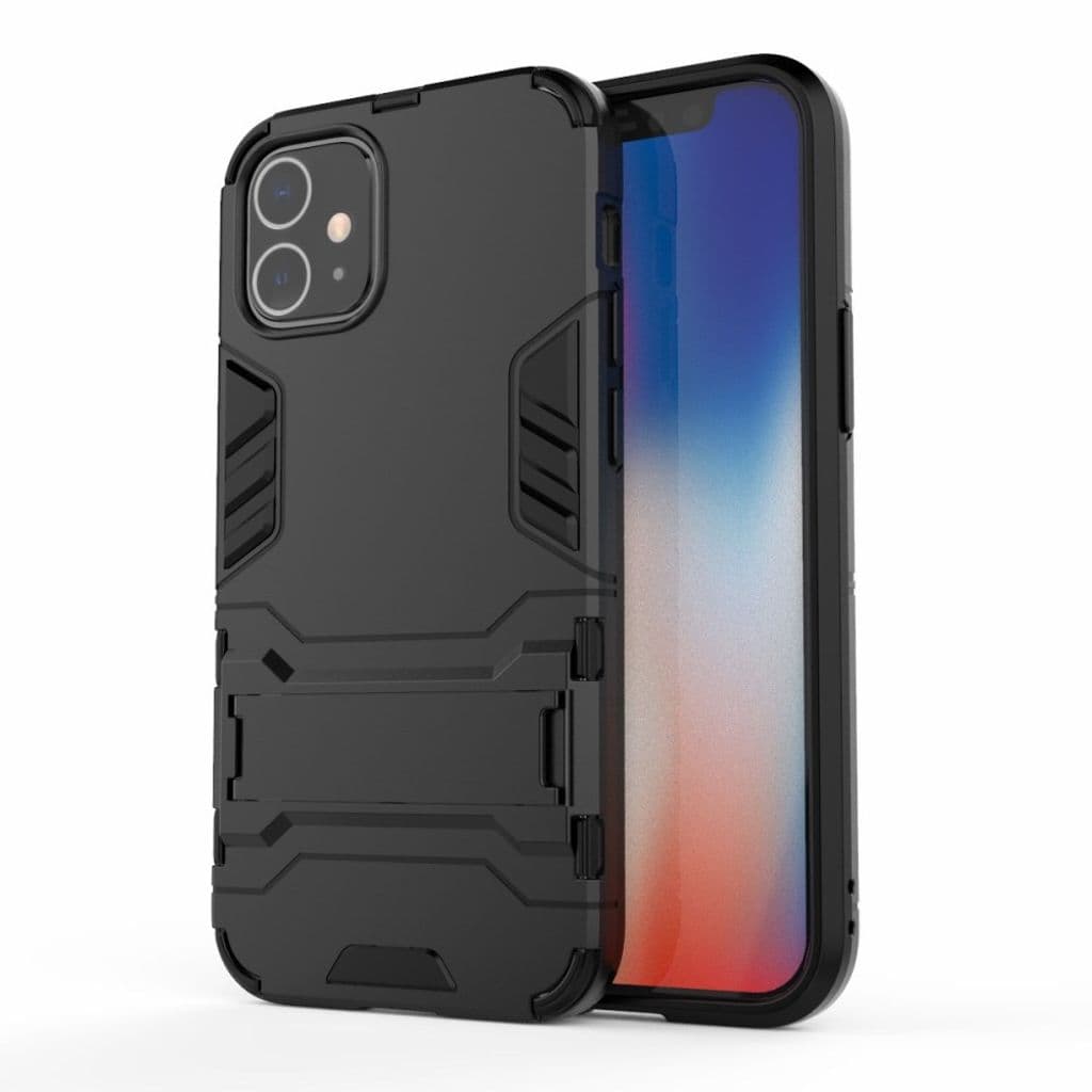 iPhone 12 Mini Skal med Stativ - Svart