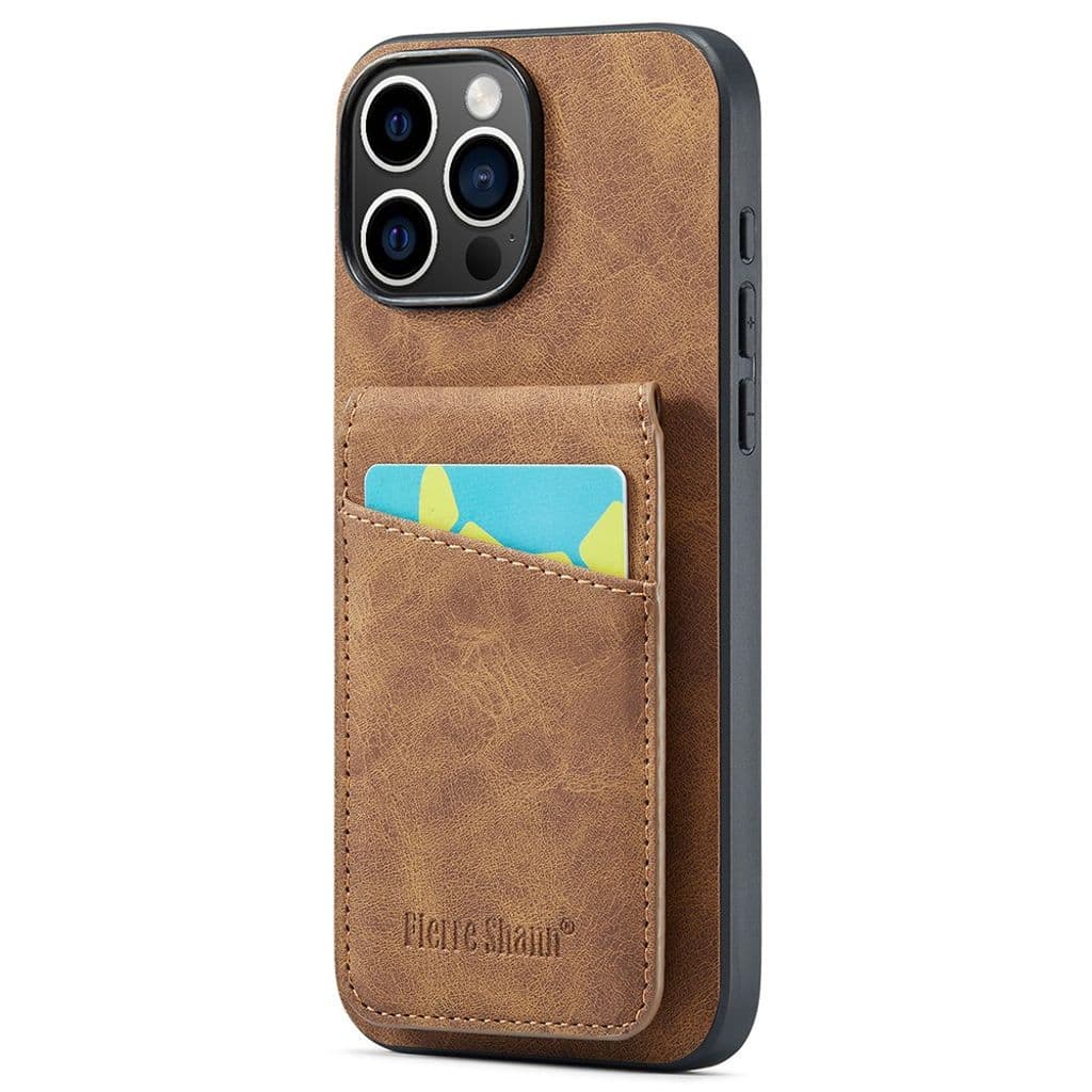 FIERRE SHANN iPhone 16 Pro Skal med Kortfack - Brun - Bild 2
