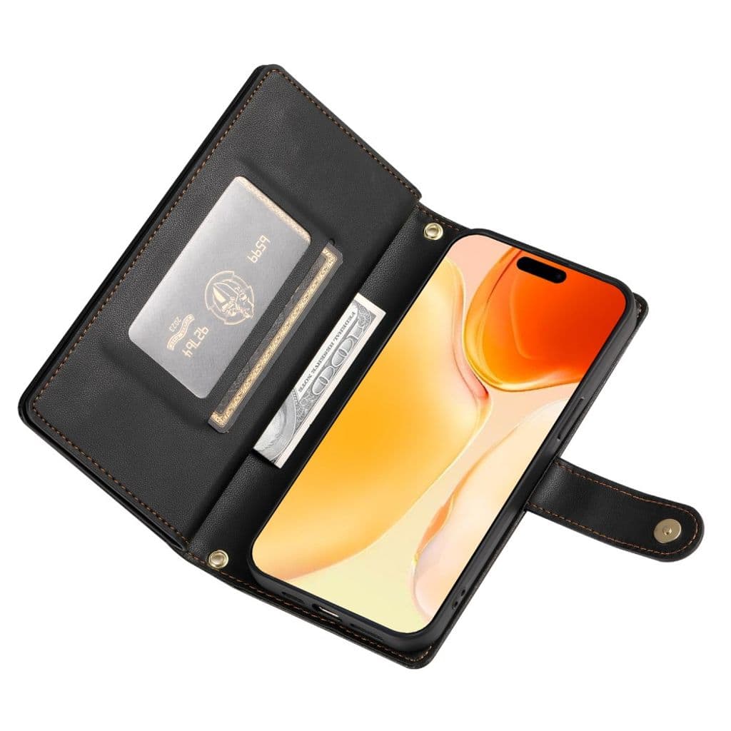 iPhone 17 Plånboksfodral med Bärrem - Svart - Bild 3