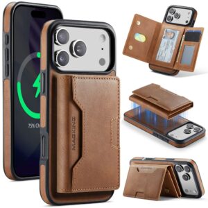 MAGKING iPhone 18 Pro Max/17 Pro Max MagSafe Skal med avtagbar plånbok - Brun