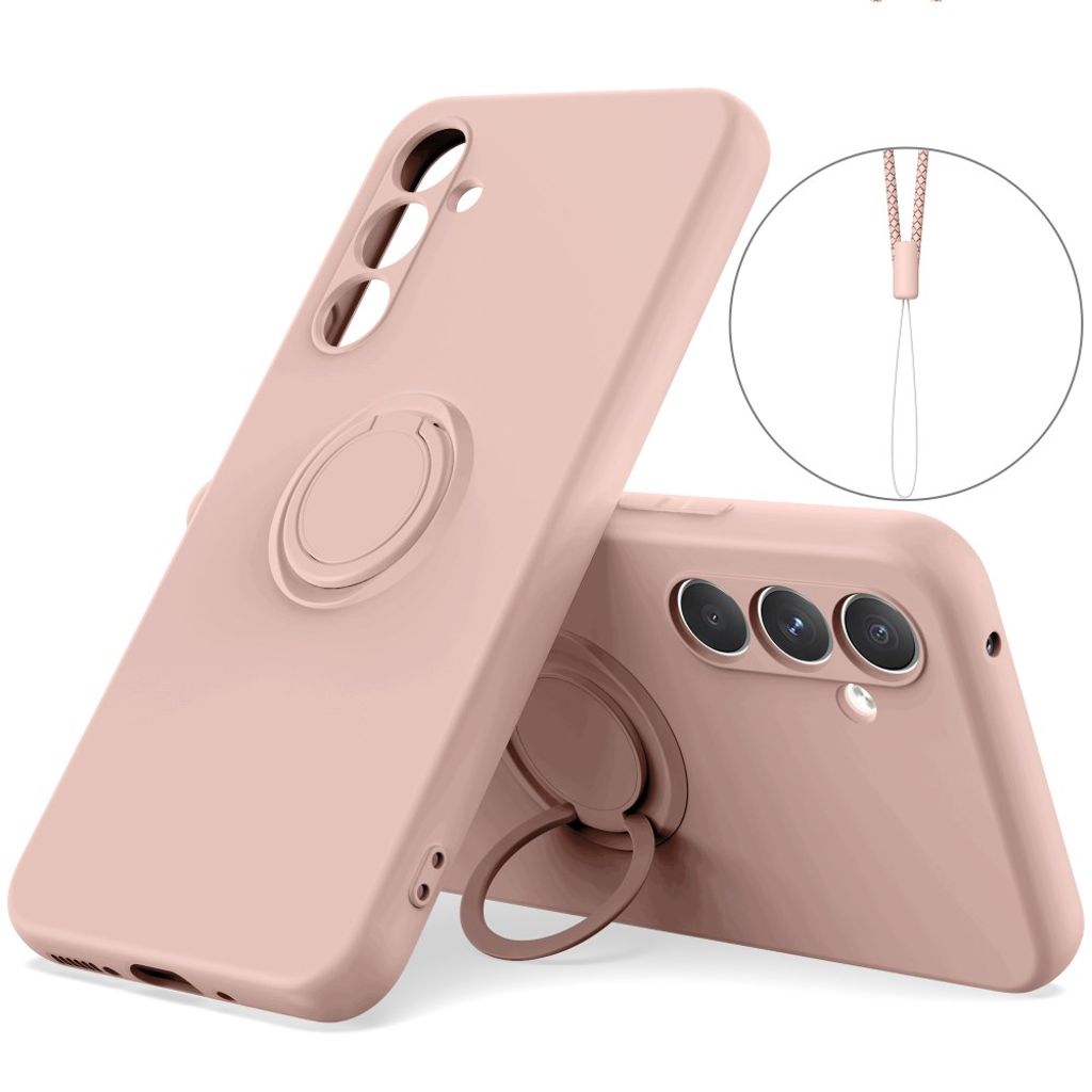 Samsung Galaxy A37 Silikon Skal med ringshållare - Rosa