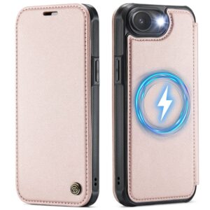 CASEME iPhone 16e/17e Plånboksfodral MagSafe RFID-blockering - Rosa