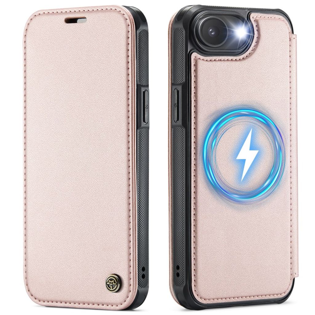 CASEME iPhone 16e/17e Plånboksfodral MagSafe RFID-blockering - Rosa