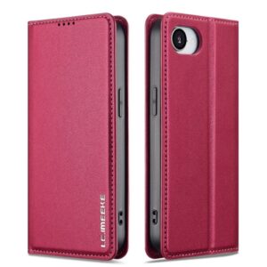 LC.IMEEKE iPhone 16e Plånboksfodral Stativ PU-läder – Röd