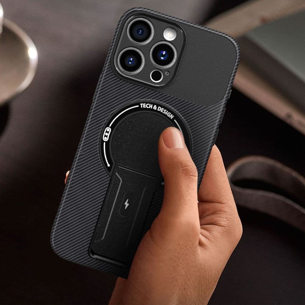 iPhone 12 Pro Skal med Stativ - Brun - Bild 6