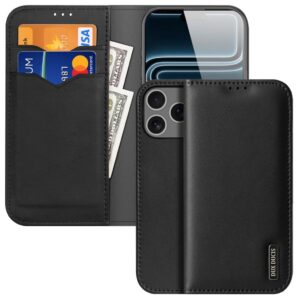 DUX DUCIS iPhone 18 Pro Max Plånboksfodral i äkta läder - Svart