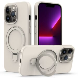 iPhone 13 Pro Max MagSafe Skal med ställ och ringhållare - Antikvit