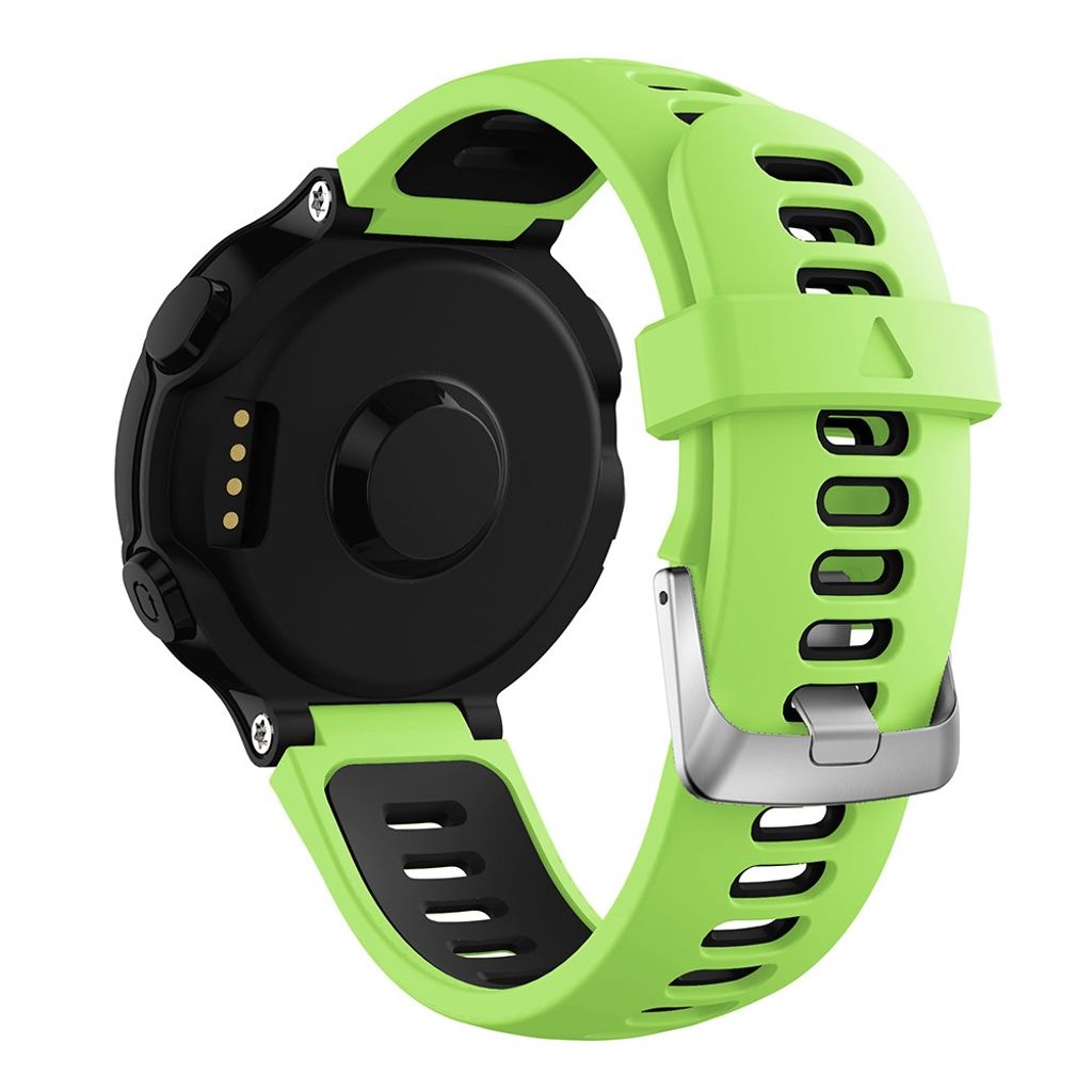 Garmin Forerunner 735XT/220/230/235/620/630 Klockarmband i silikon - Svart/Grön