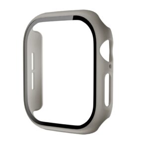 Apple Watch 12 42mm Skal med skärmskydd i härdat glas - Khaki