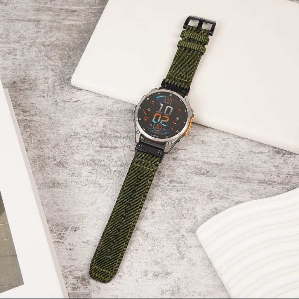 Garmin Fenix 8 43mm etc. Klockarmband i nylon - Grön - Bild 3
