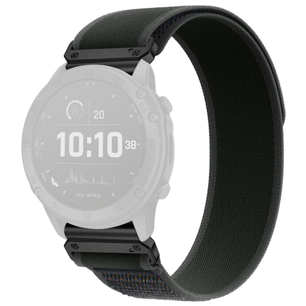 Garmin Fenix 8 Pro/Quatix 8/Tactix 8 47mm Elastiskt nylonarmband - Svart