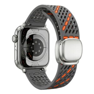 Apple Watch 42/41/40/38mm Armband med säkerhetsspänne - Grå/Orange