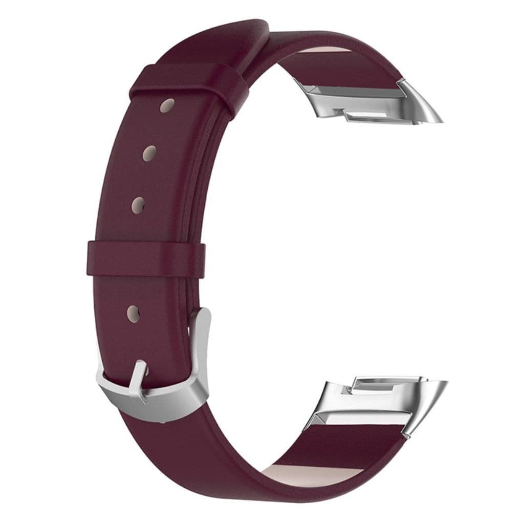 Fitbit Charge 6/5 Klockarmband i läder - Röd