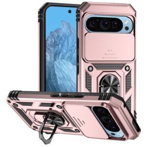 Google Pixel 10 Pro / 10 / 9 / 9 Pro Skal med Stativ - Roséguld