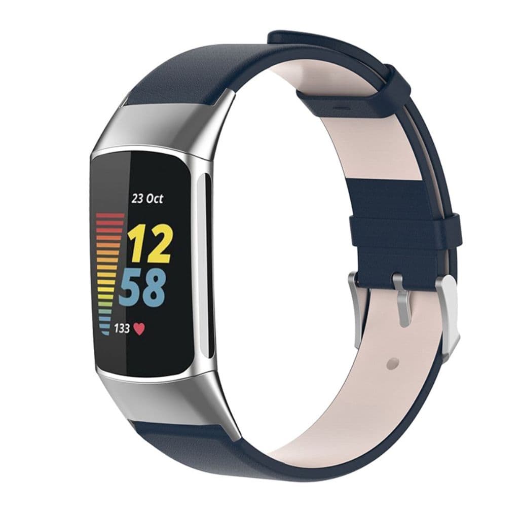 Fitbit Charge 6/5 Klockarmband i läder - Mörkblå - Bild 4