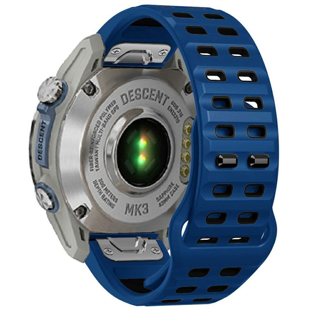 Garmin Fenix 8/E 47mm etc. Tvåfärgat klockarmband i silikon - Blå/Svart