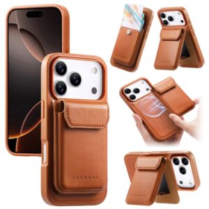CASENEO iPhone 18 Pro Max/17 Pro Max MagSafe Skal med avtagbar korthållare - Brun