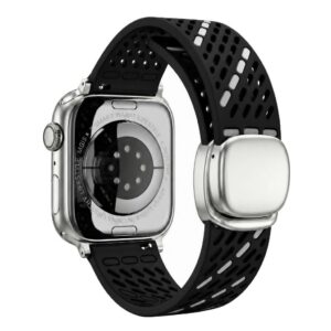 Apple Watch 42/41/40/38mm Armband med säkerhetsspänne - Svart/Grå