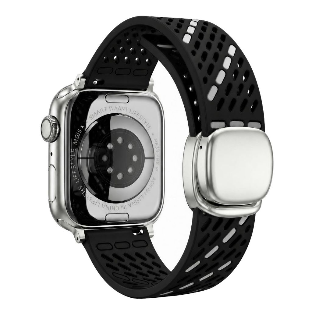 Apple Watch 42/41/40/38mm Armband med säkerhetsspänne - Svart/Grå