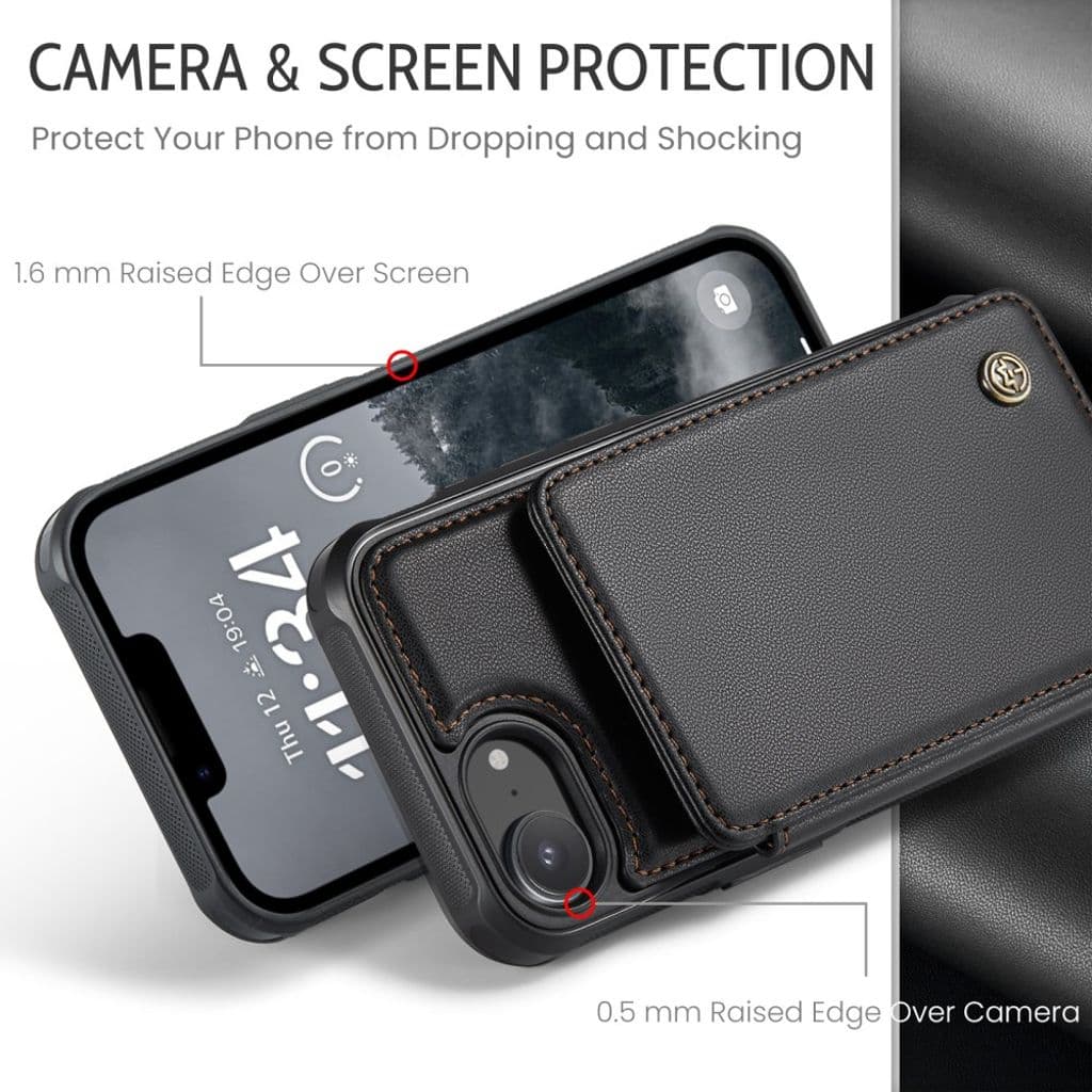 CASEME iPhone 16e Plånboksskal C22 med RFID-blockerande Kortfack – Svart - Bild 8