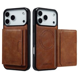 LC.IMEEKE iPhone 17 Pro MagSafe skal med plånbok - Brun