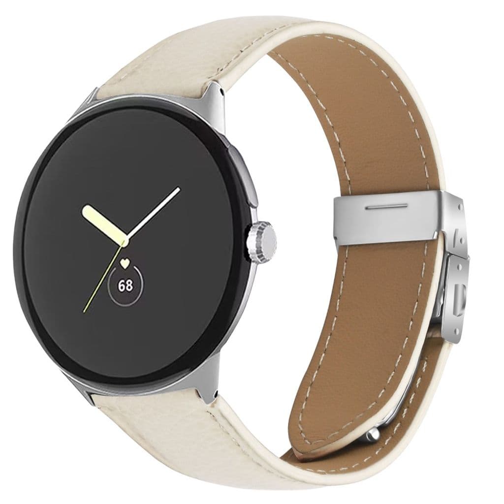 Google Pixel Watch 4 41mm etc. Klockarmband i läder - Beige - Bild 2