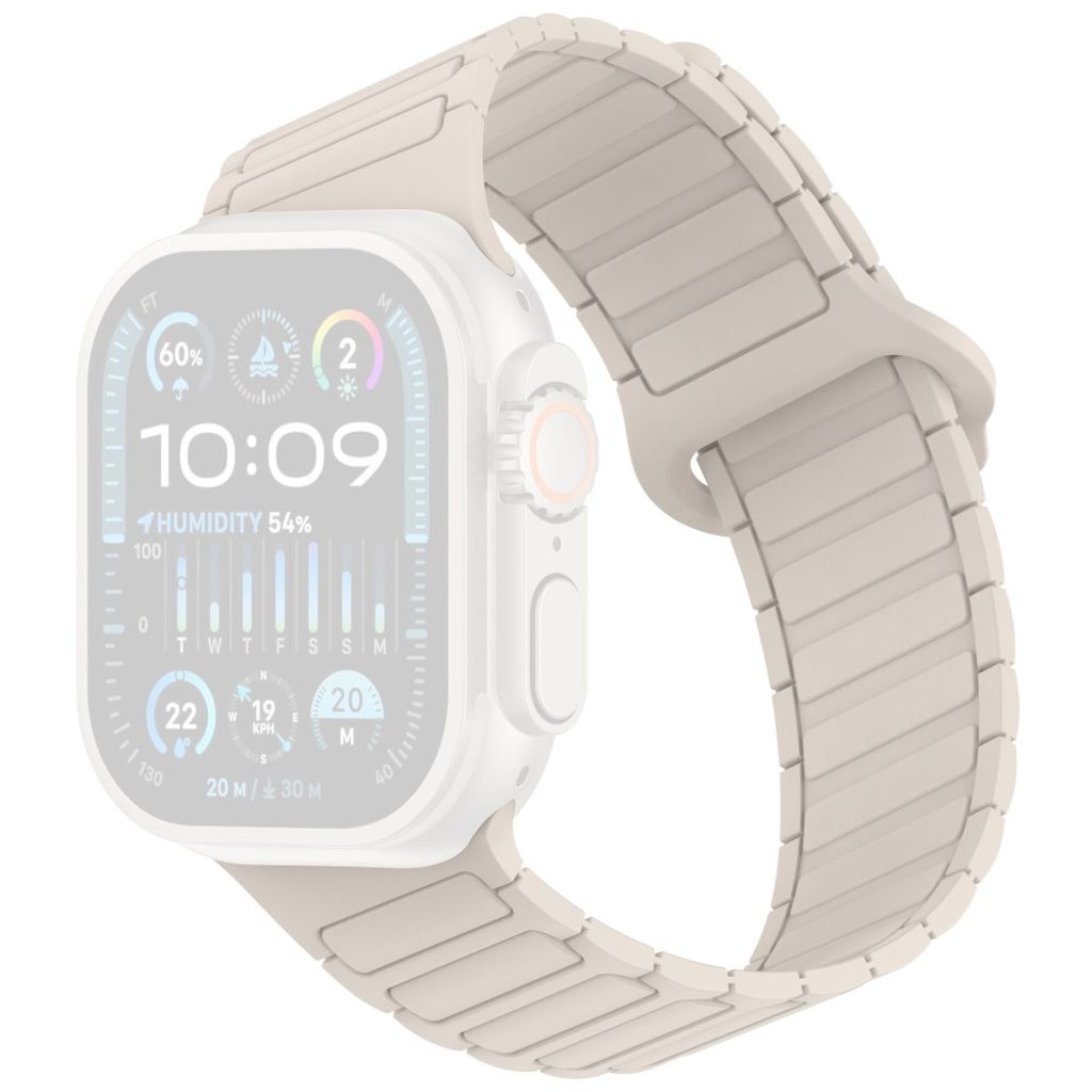 Apple Watch 42/41/40/38mm Silikonarmband med magnetisk loop - Vit