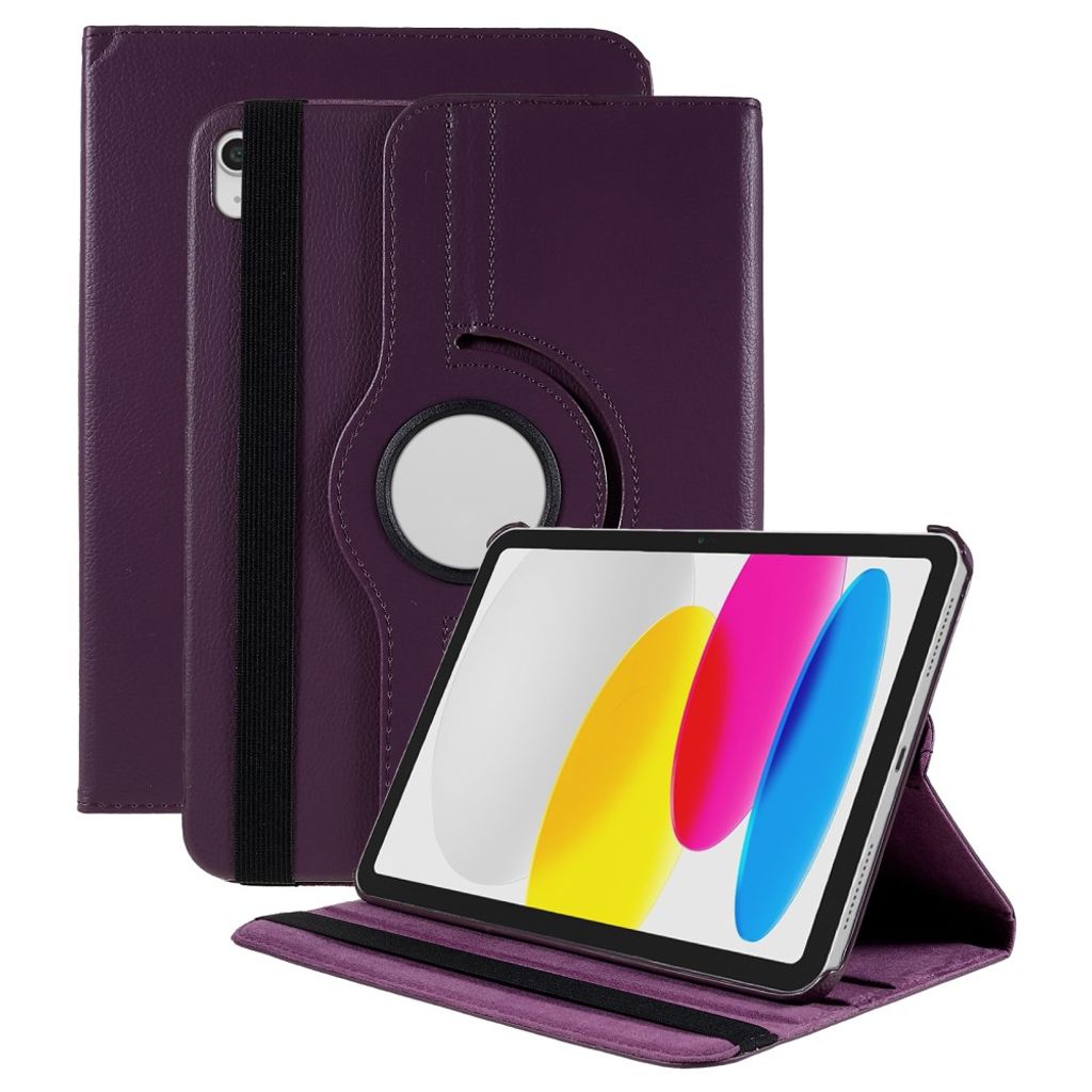 iPad A16 11" 2025/10,9" 2024 Fodral med roterbar ställ - Lila