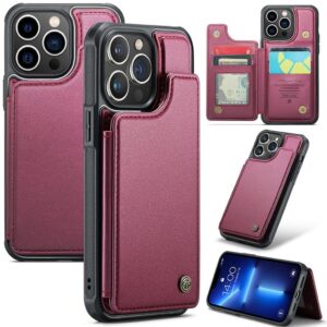 iPhone 13 Pro Plånboksskal CASEME C22 RFID-blockerande - Röd