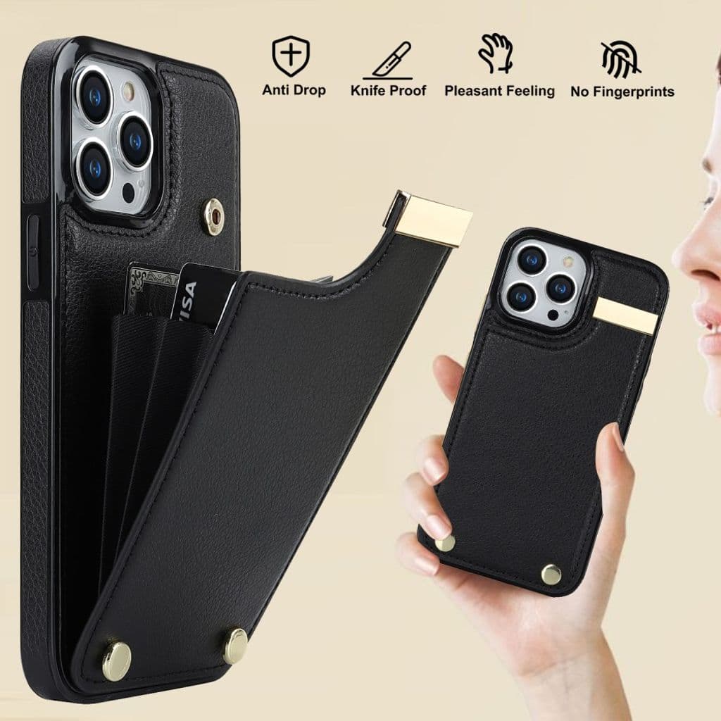 iPhone 14 Pro Skal med korthållare - Svart - Bild 7
