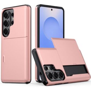 AMORUS Samsung Galaxy S26 Ultra Plånboksskal Korthållare – Roséguld