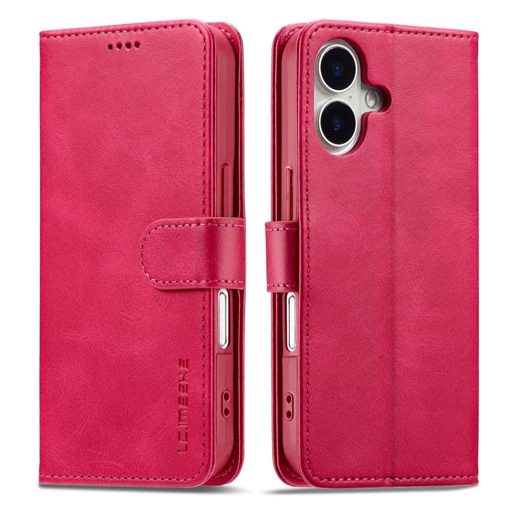 LC.IMEEKE iPhone 17 plånboksfodral med stativ – Rosa