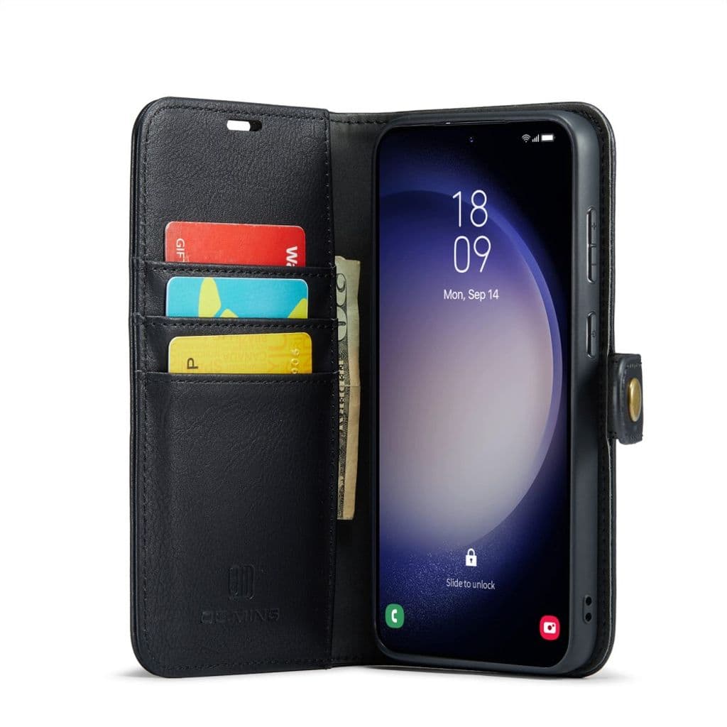 DG.MING Samsung Galaxy S24 FE Avtagbart Plånboksskal - Svart - Bild 2