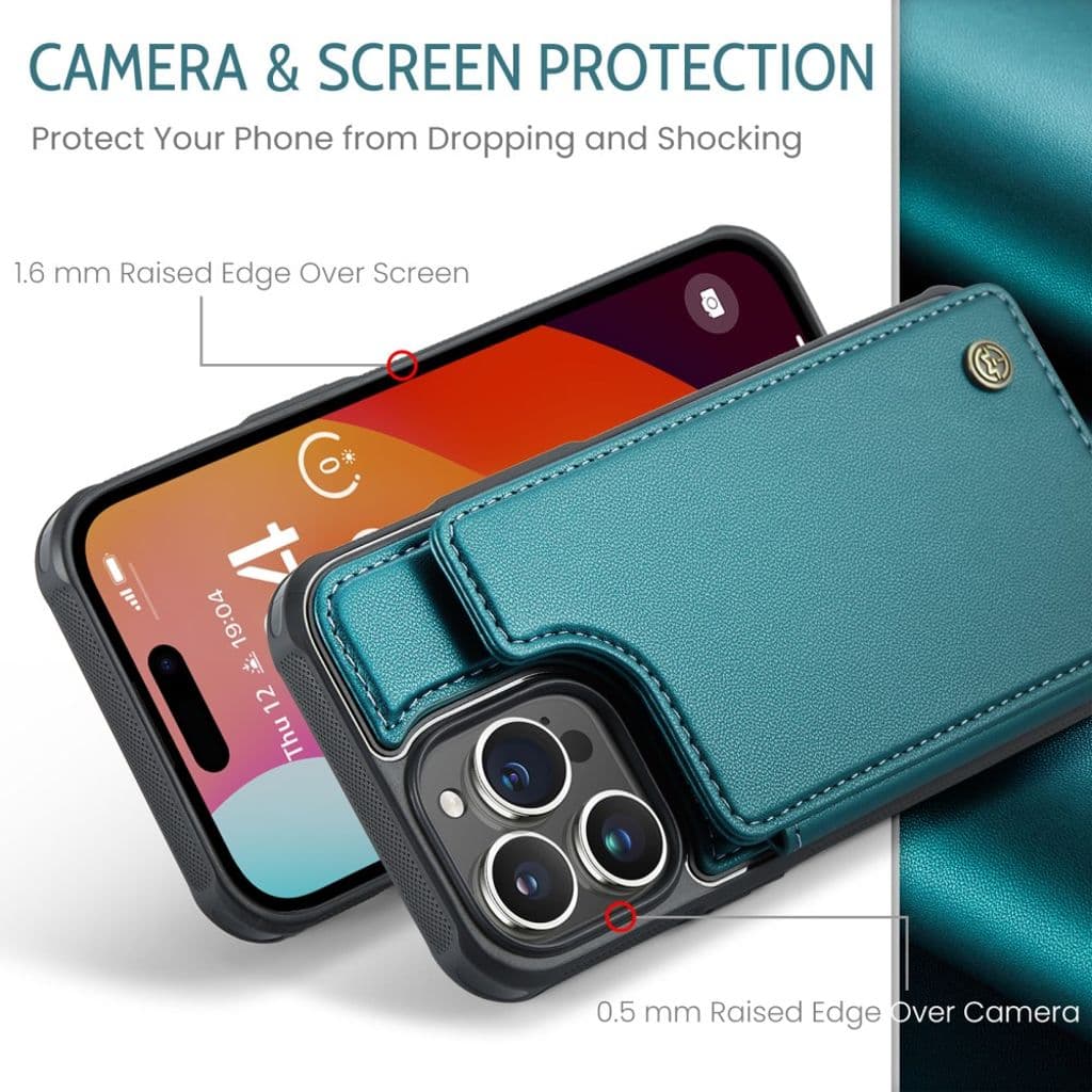CASEME iPhone 15 Pro Max Skal med 5 Kortfack - Grön - Bild 5