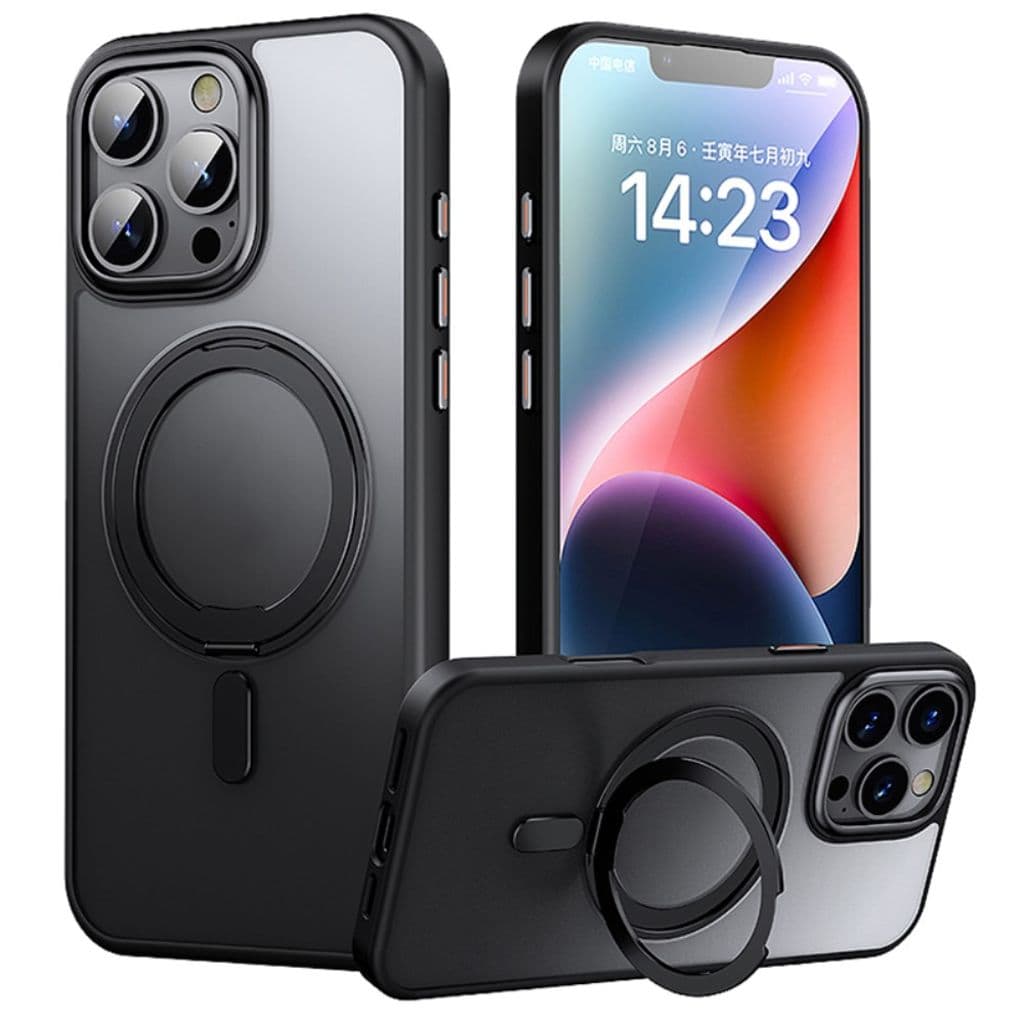 iPhone 16 Pro Skal med Stativ - Svart