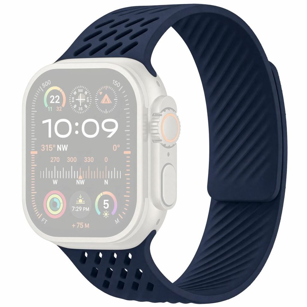 Apple Watch 49/46/44/42mm Armband Silikon - Mörkblå