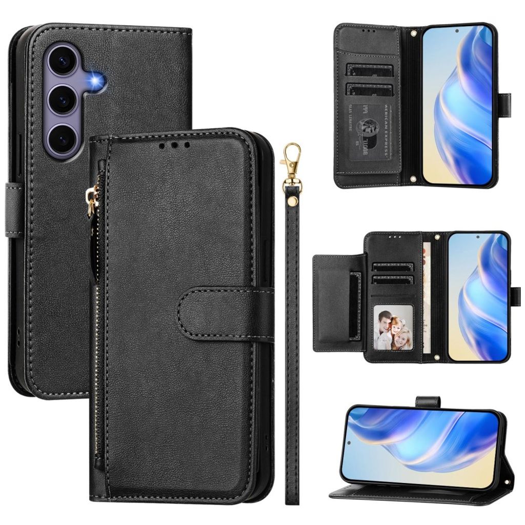 Samsung Galaxy S25 Plånboksfodral med handgrepp - Svart