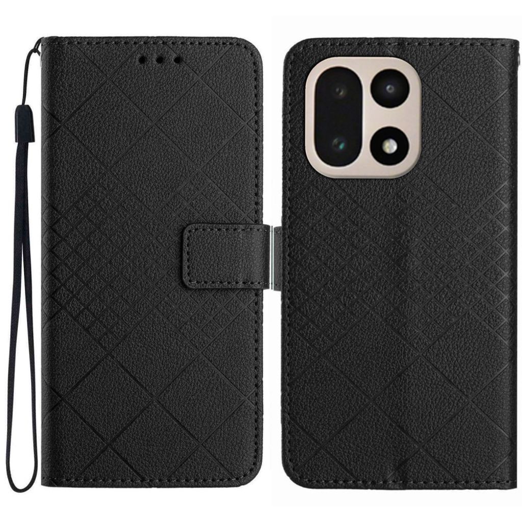 OnePlus 15 5G plånboksfodral med bärrem - Svart