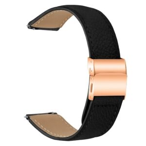 Äkta läderarmband för Garmin Approach S40 m.fl. - Svart