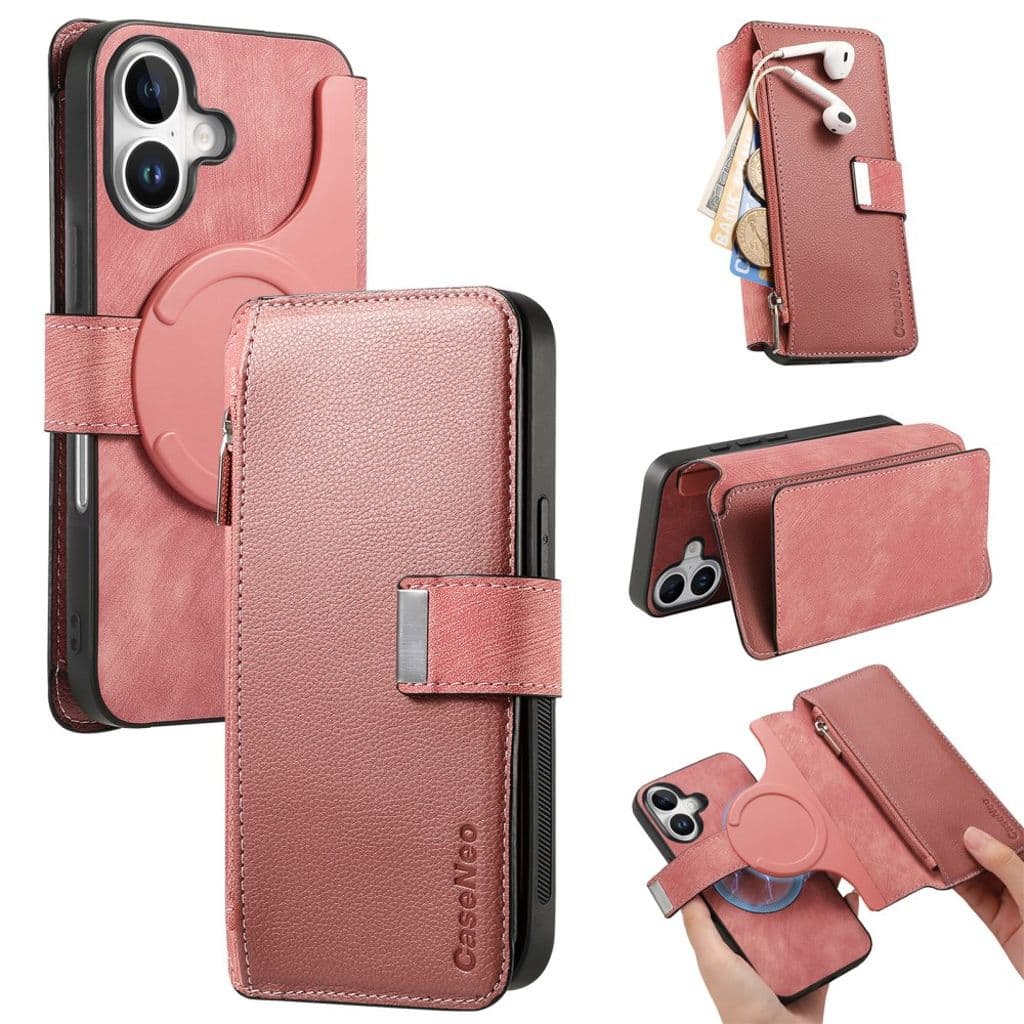 CASENEO iPhone 16 Plus Fodral med Stativ - Rosa