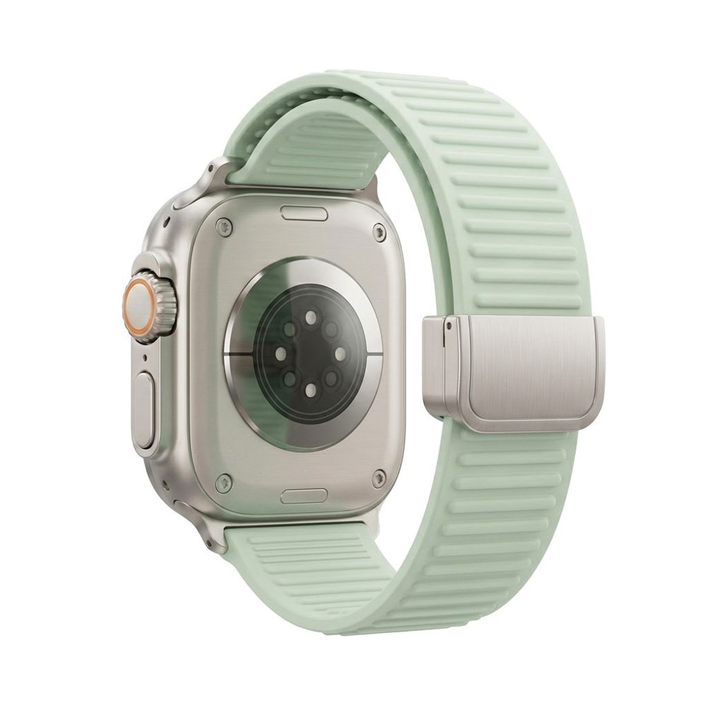 Apple Watch 49/46/44/42mm Silikonarmbandmed magnetlås - Mint