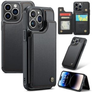 CASEME iPhone 14 Pro Plånboksskal RFID-blockerande – Svart