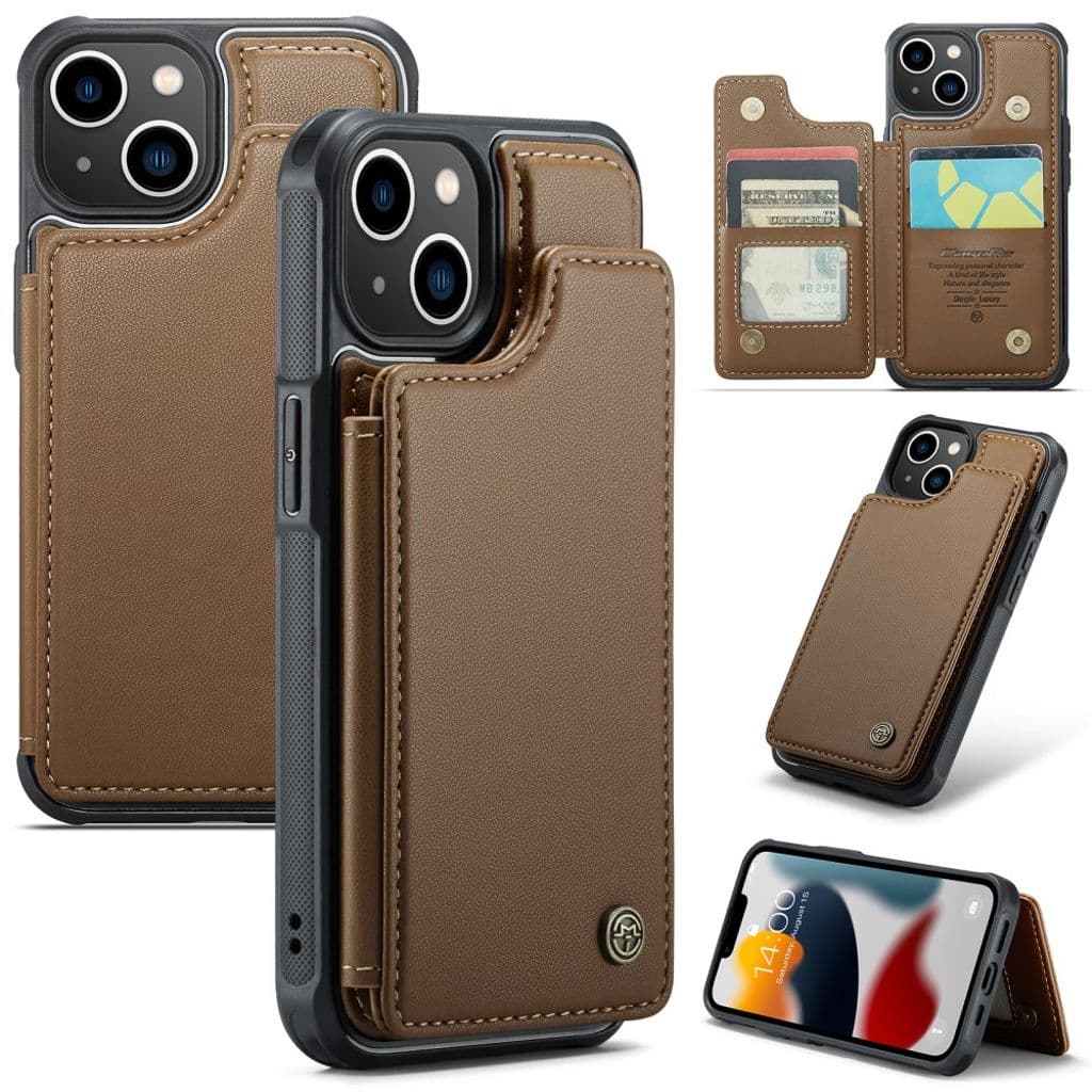 iPhone 13 Plånboksskal CASEME C22 RFID-blockerande - Brun