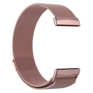 Fitbit Versa 4 / Sense 2 Klockarmband i rostfritt stål, Storlek S - Rosa