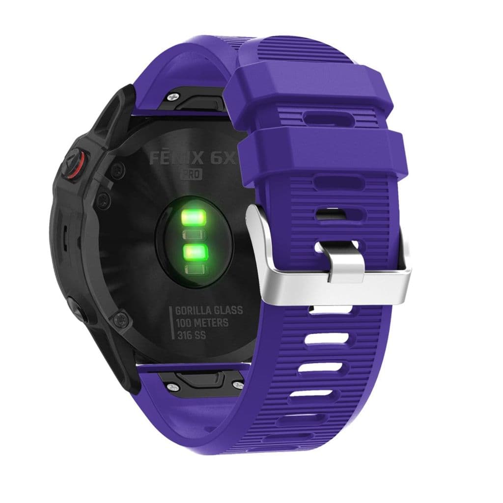 Garmin Fenix 7X/6X/5X etc. Klockarmband med Metallspänne - Lila