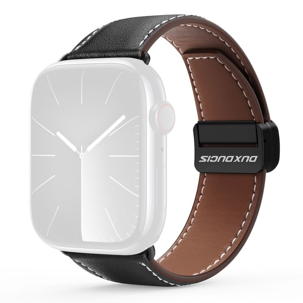 DUX DUCIS Apple Watch 38/40/41/42mm Armband i äkta läder - Svart